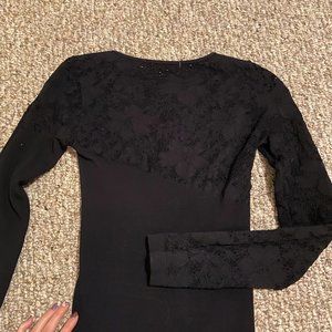 BCBG Long Sleeve Lace Black Dress